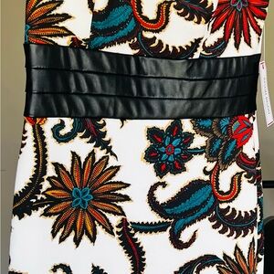 Bisou Bisou Black and Multicolor Paisley Dress